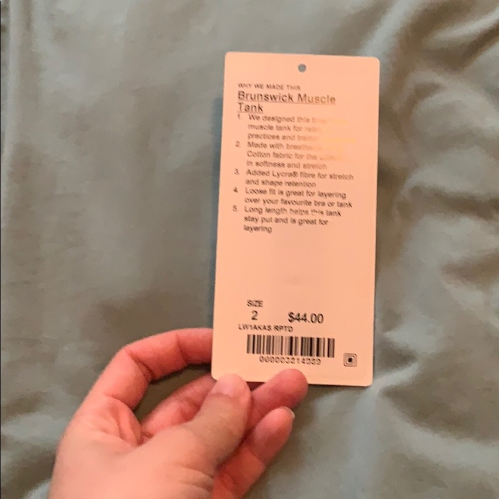 Lululemon Brunswick muscle tank size 2